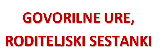 Govorilne ure in roditeljski sestanki v novembru